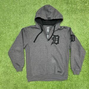 Detroit Tigers Stitches Qtr Zip Hoodie Sweatshirt Size Medium MLB Grey